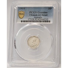 AUSTRALIA 1915 . THREEPENCE . GENUINE AUSTRALIA 1915 . THREEPENCE . GENUINE